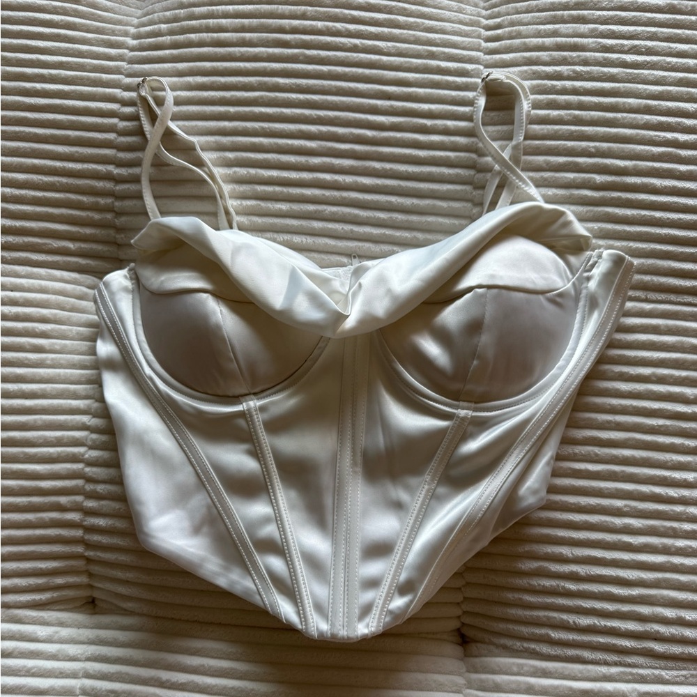 White Satin corset top
